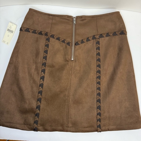 NWT Maeve Whipstitch A-Line Mini Skirt Brown Size XS Anthropologie - Picture 11 of 14